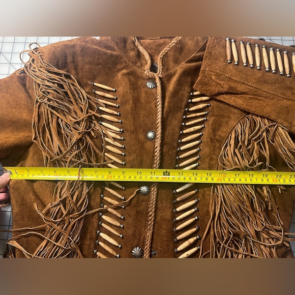 Cripple Creek Leather Jacket Rodeo Western Genuine Leather suede Fringe brown XL - Picture 5 of 16